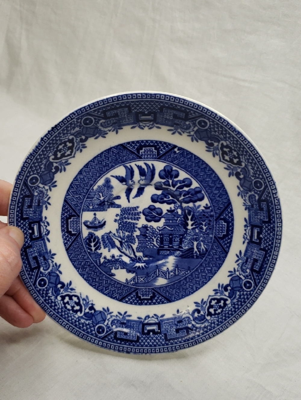 Vintage W R Midwinter Blue Willow Tea Cup Saucer England